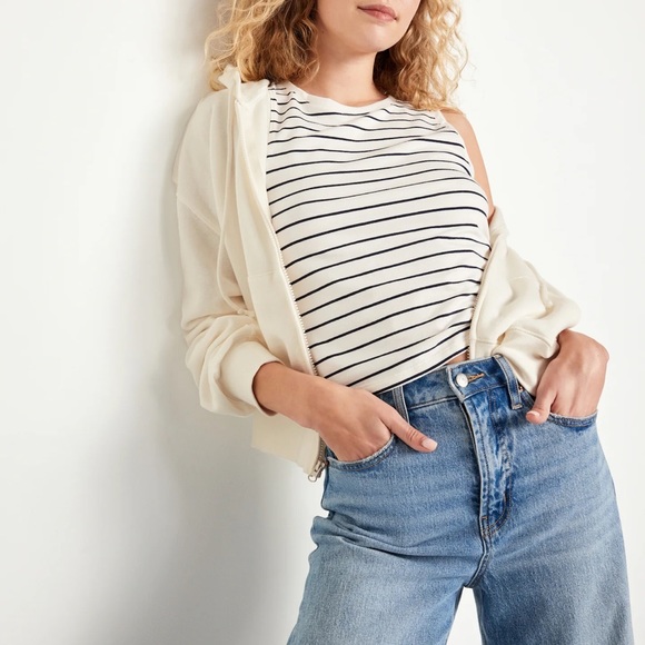 NWT OLD NAVY Fleece Full-Zip Hoodie Color: Sea Salt - Picture 4 of 8